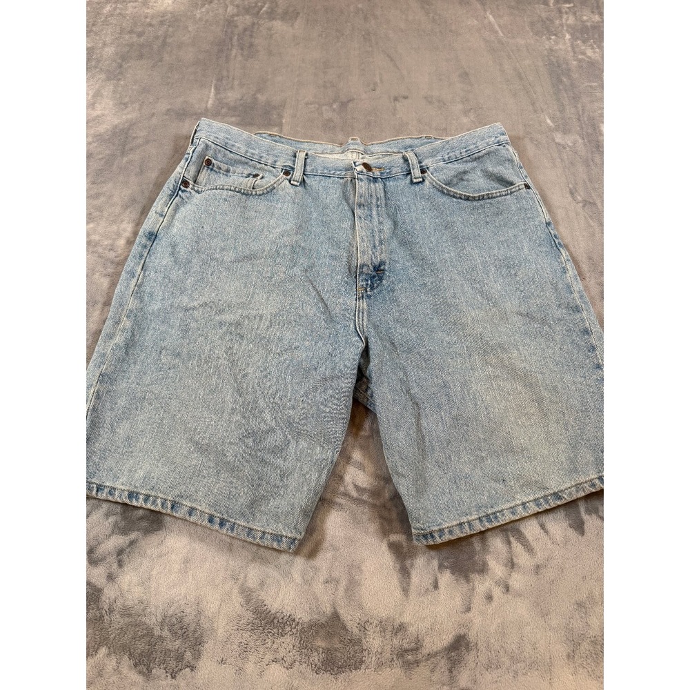 Wrangler Men's Relaxed Fit Denim Shorts Light Wash Blue Jean Size 40